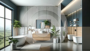 modern minimalist bathroom interior