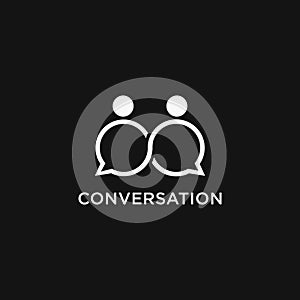 Modern Minimalist Conversation Chat infinity people logo icon vector template