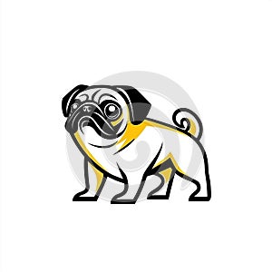 Pug Dog logo vector design graphic for digital and print media