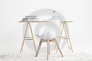 Modern minimalist desk and chair