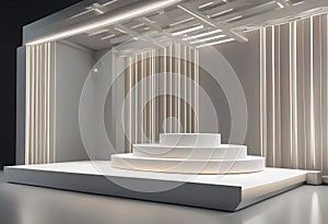 Modern Minimalist Exhibition Space with Illuminated Panels