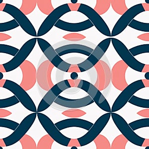 Modern Minimalist Geometric Pattern In Pink And Blue