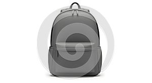 Modern Minimalist Grey Backpack Isolated on White