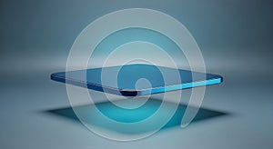 Floating Blue Platform with Shadow