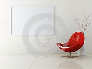 Modern Minimalist Interior with Blank Canvas