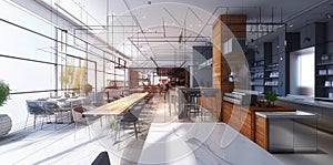 Modern Minimalist Interior Design. Clean lines and sleek elements concept