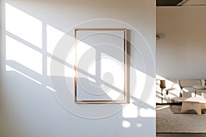 Modern Minimalist Interior Design Featuring a Blank Frame