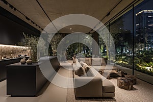 Modern Nighttime Living Room