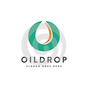 Modern minimalist logo icon of oil drop, natural oil, nature oil, O logo