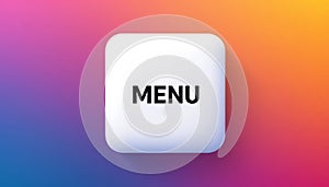 Modern minimalist menu button design with vibrant gradient background, colorful app interface element, user experience,...