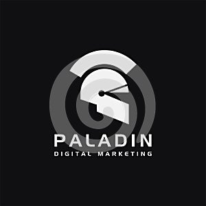 Modern minimalist paladin logo / spartan logo / warrior logo icon