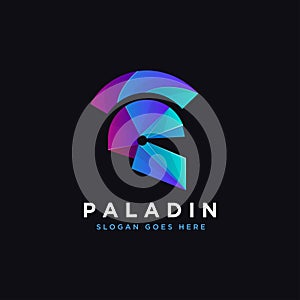 Modern minimalist paladin logo / spartan logo / warrior logo icon