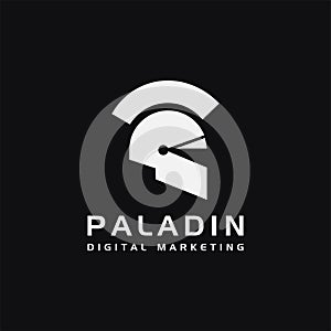 Modern minimalist paladin logo / spartan logo / warrior logo icon photo