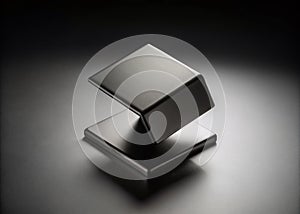 Modern Minimalist Product Photography Showcase Your Square Object with a Sleek Black Display Stand photo