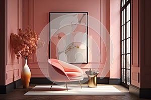 A modern and minimalist room with a Tarsila do Amaral armchair as the focal poin photo