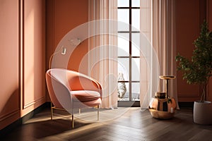 A modern and minimalist room with a Tarsila do Amaral armchair as the focal poin photo