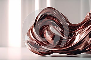 Modern Minimalist Waves in Burnished Copper and Deep Burgundy: A 3D Render with Unreal Engine 5