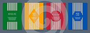 Modern minimalistic abstract covers set with stripes
