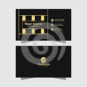 Modern And Minimalistic Gold And Black Business Card