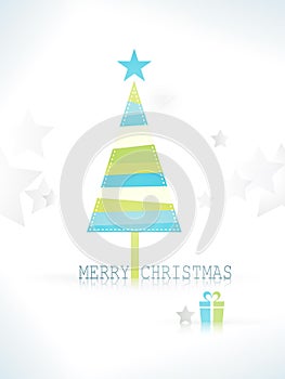 Modern minimalistic stylized Christmas tree background with pres