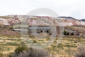 Modern mining operations building in the Nevada desert