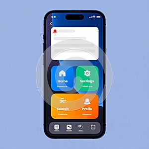 Modern Mobile App Dashboard Interface with Navigation Options