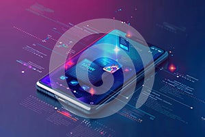 Modern mobile app interface. Digital technology concept