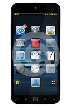 Modern mobile phone 3D rendering