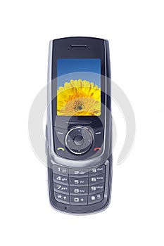 Modern mobile phone isolated