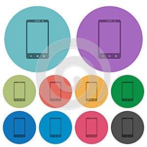 Modern mobile phone with three button color darker flat icons