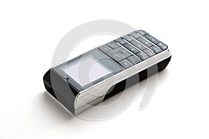 Modern mobile phone with white background