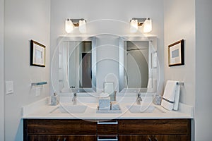 Modern modern bathroom at hotel resort