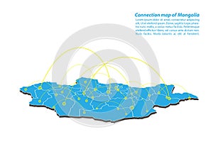 Modern of mongolia Map connections network design, Best Internet Concept of mongolia map business from concepts series