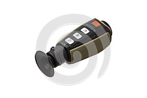 Modern monocular thermal imager isolate on a white background. A device for fixing thermal radiation