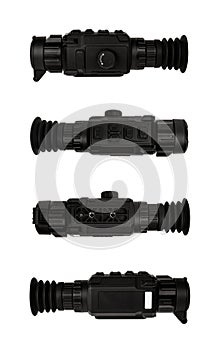 Modern monocular thermal imager isolate on a white background. A device for fixing thermal radiation