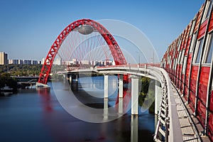 Modern Moscow bridge