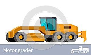 Modern motor grader machine symbol