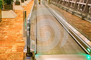 Modern moving walkway in airport