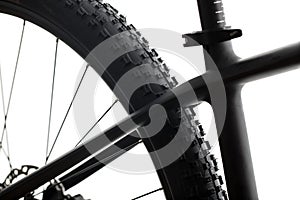 Modern MTB race mountain bike isolated on white background photo
