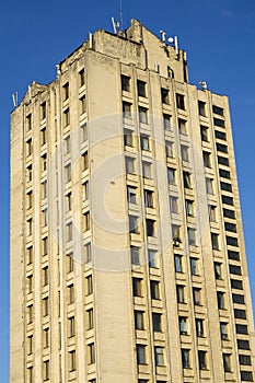 Modern multi-storey yellow big house