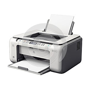Modern multifunction printer with open tray