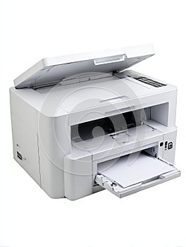 Modern multifunction printer with open tray