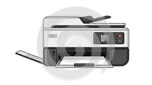 Modern Multifunction Printer with Scanner and Copier Functions