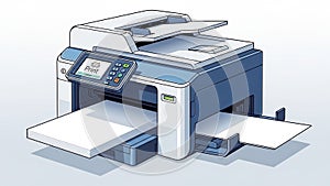 Modern Multifunction Printer Scanning and Printing Documents Efficiently