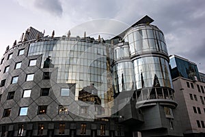 Modern multifunctional building Haas Haus in the center of Vienna, Austrian near Stephansplatz