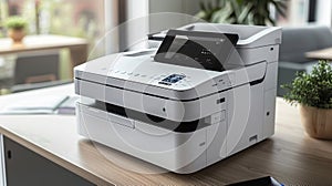 Modern multifunctional printer copier scanner in office setting