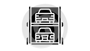 modern multilevel parking glyph icon animation