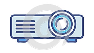 Modern Multimedia Projector, Presentation and Display Icon, vector design Generative AI