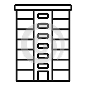 Modern multistory building icon outline vector. Development plan