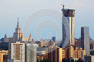 Modern multistory residential construction and MSU photo